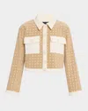 Veronica Beard Zariah Cropped Cardigan In Neutral