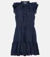 Veronica Beard Zee Linen Dress In Blue