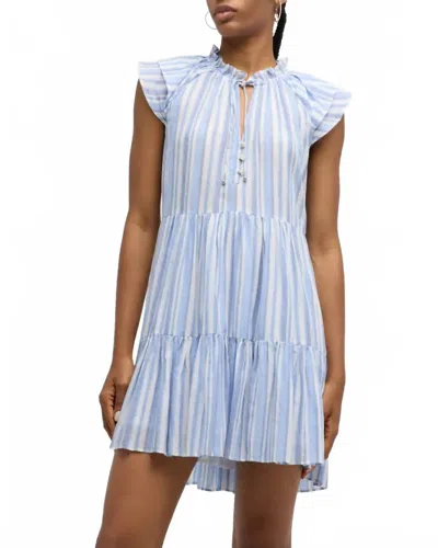 Veronica Beard Zee Striped Mini Dress In Blue