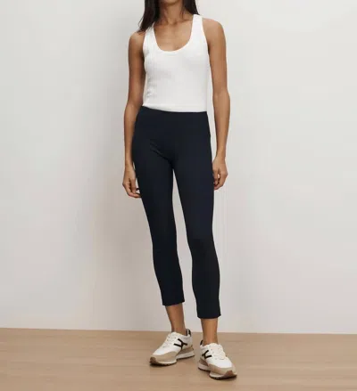 Veronica Beard Zip Back Scuba Pant In Navy In Black