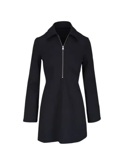 Veronica Beard Zip-up Midi Dress In Black