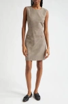 Veronica Beard Zoella Houndstooth Sleeveless Silk Blend Sheath Dress In Black Multi