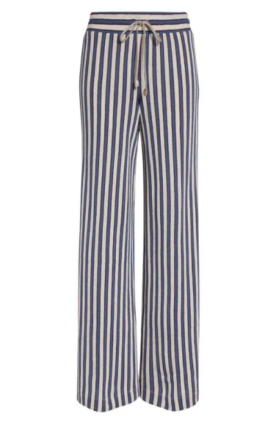 Veronica Beard Zosia Stripe Cotton Drawstring Pants In Blue