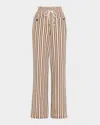 Veronica Beard Grigore Striped Twill Wide-leg Pants In White