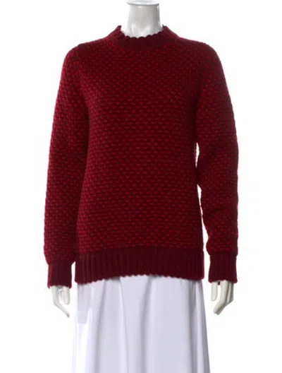 Pre-owned Veronica De Piante Cashmere Patterned Sweater W/ Tags In Red