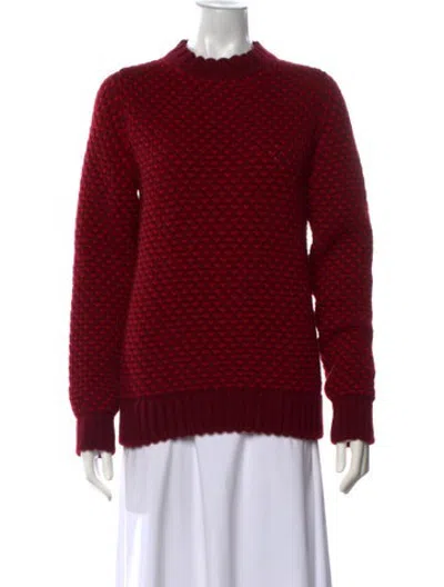 Pre-owned Veronica De Piante Cashmere Patterned Sweater W/ Tags In Red