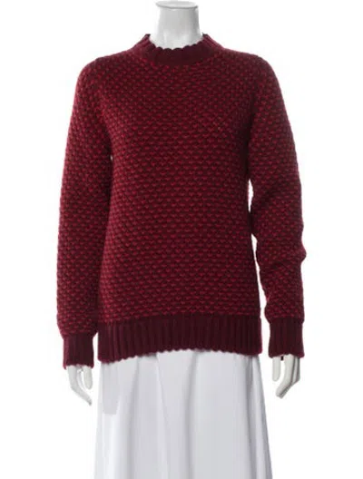 Pre-owned Veronica De Piante Cashmere Patterned Sweater W/ Tags In Red