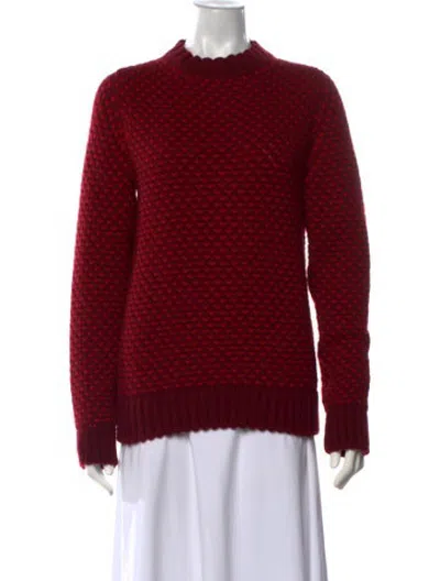 Pre-owned Veronica De Piante Cashmere Patterned Sweater W/ Tags In Red