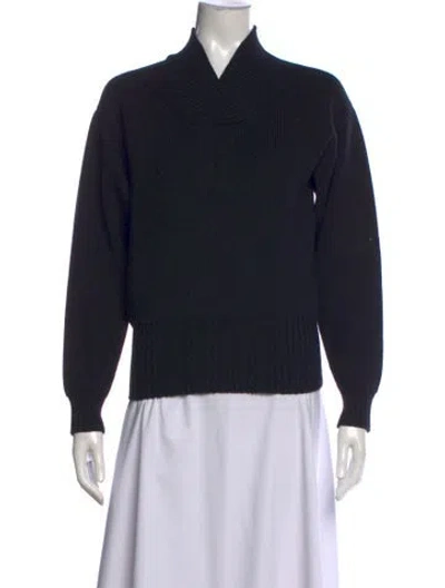 Pre-owned Veronica De Piante Cashmere V-neck Sweater In Black