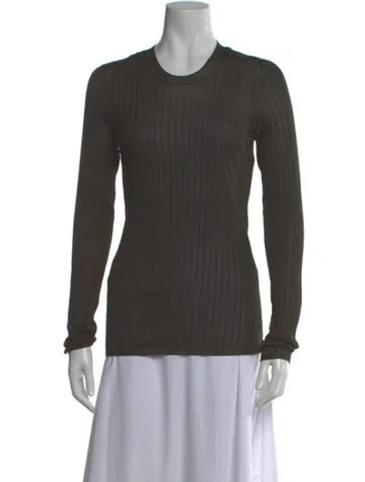 Pre-owned Veronica De Piante Crew Neck Long Sleeve Top In Gray