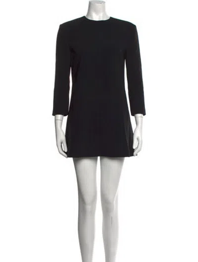 Pre-owned Veronica De Piante Crew Neck Mini Dress In Black