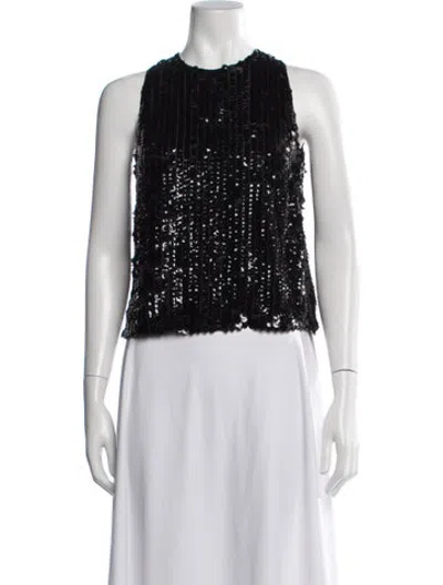 Pre-owned Veronica De Piante Crew Neck Sleeveless Top W/ Tags In Black