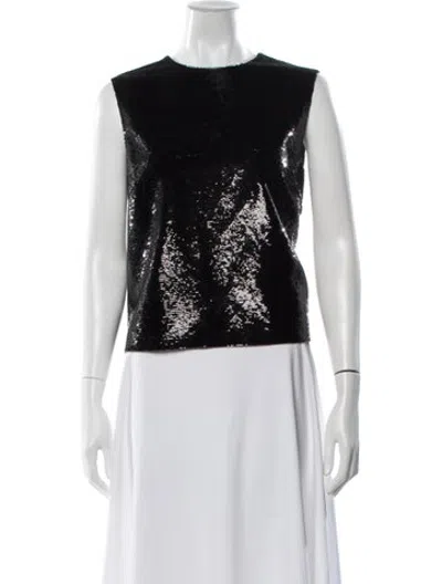 Pre-owned Veronica De Piante Graphic Print Crew Neck Top In White