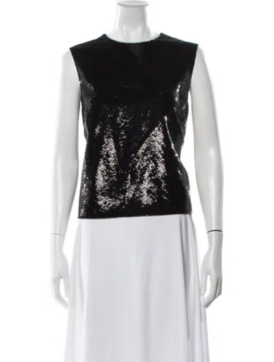 Pre-owned Veronica De Piante Graphic Print Crew Neck Top In White