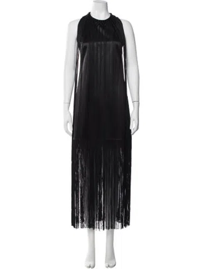 Pre-owned Veronica De Piante Halterneck Long Dress W/ Tags In Black