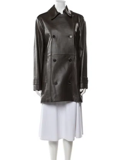 Pre-owned Veronica De Piante Leather Biker Jacket W/ Tags In Brown