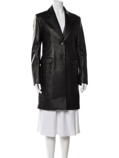 Pre-owned Veronica De Piante Leather Coat In Black