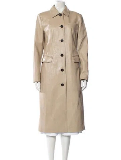 Pre-owned Veronica De Piante Leather Coat In Neutral