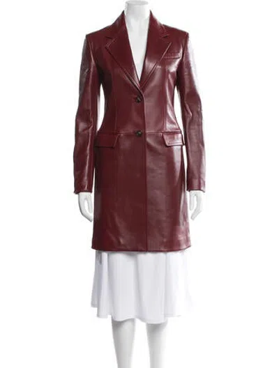 Pre-owned Veronica De Piante Leather Coat W/ Tags In Red