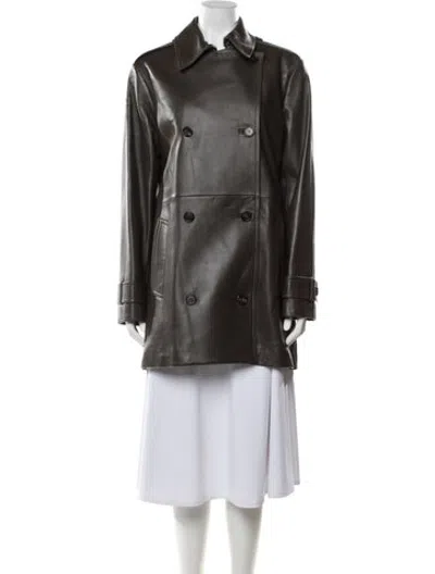 Pre-owned Veronica De Piante Leather Jacket W/ Tags In Brown
