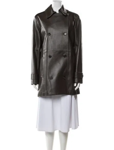 Pre-owned Veronica De Piante Leather Jacket W/ Tags In Brown
