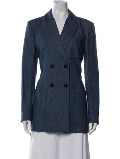 Pre-owned Veronica De Piante Linen Blazer W/ Tags In Blue