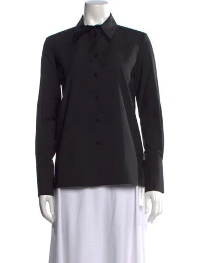 Pre-owned Veronica De Piante Long Sleeve Button-up Top W/ Tags In Black