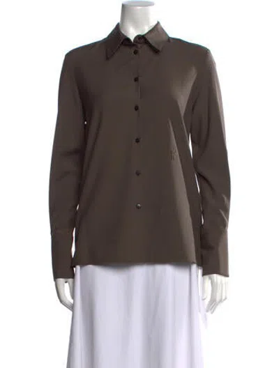 Pre-owned Veronica De Piante Long Sleeve Button-up Top W/ Tags In Multicolor