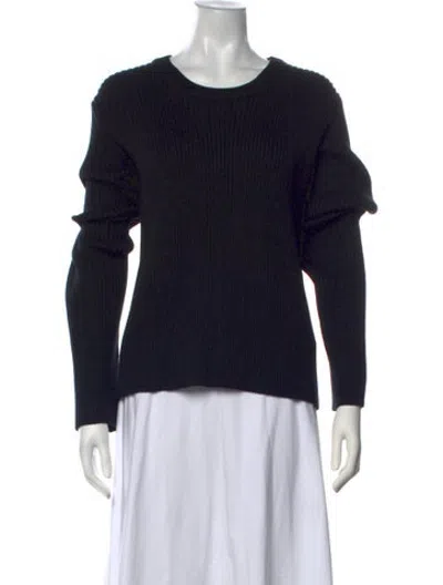 Pre-owned Veronica De Piante Merino Wool Crew Neck Sweater W/ Tags In Black