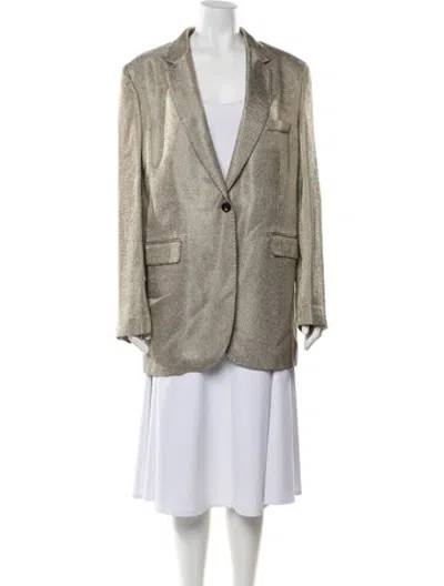 Pre-owned Veronica De Piante Patterned Blazer W/ Tags In Neutrals
