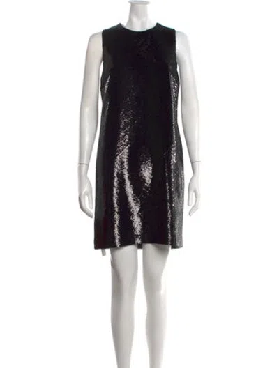 Pre-owned Veronica De Piante Patterned Mini Dress W/ Tags In Black