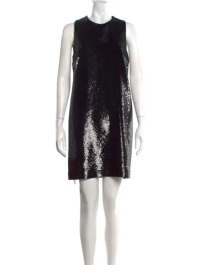 Pre-owned Veronica De Piante Patterned Mini Dress W/ Tags In Black