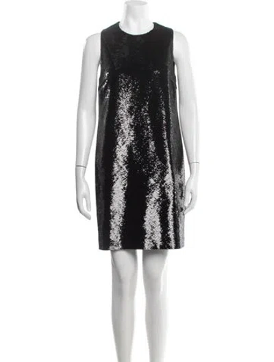 Pre-owned Veronica De Piante Printed Mini Dress In Black