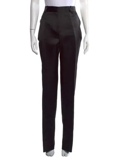 Pre-owned Veronica De Piante Satin Straight Leg Pants W/ Tags In Black