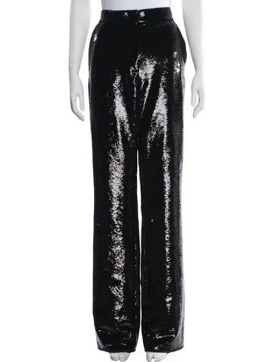 Pre-owned Veronica De Piante Sequin Wide Leg Pants W/ Tags In Black