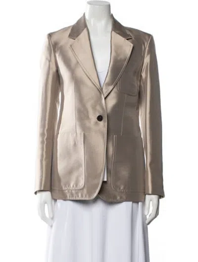 Pre-owned Veronica De Piante Silk Blazer In Neutrals