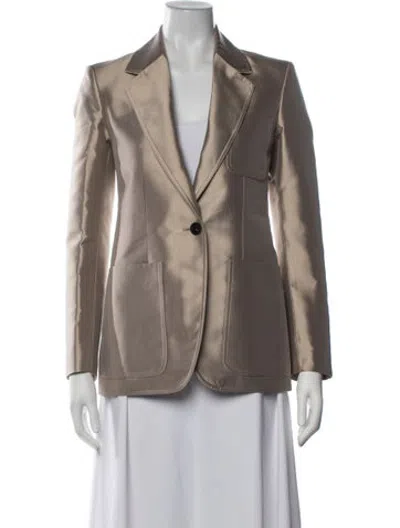Pre-owned Veronica De Piante Silk Blazer W/ Tags In Neutrals