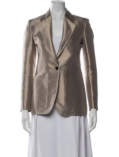 Pre-owned Veronica De Piante Silk Blazer W/ Tags In Neutrals