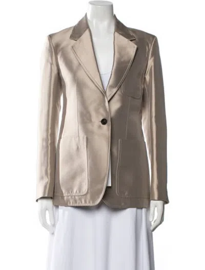 Pre-owned Veronica De Piante Silk Blazer W/ Tags In Neutrals