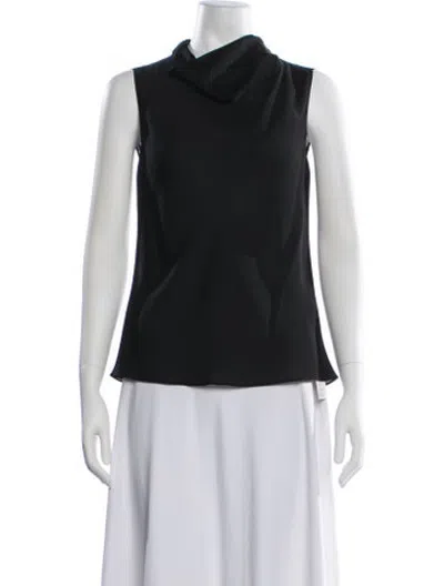 Pre-owned Veronica De Piante Silk Cowl Neck Top W/ Tags In Black