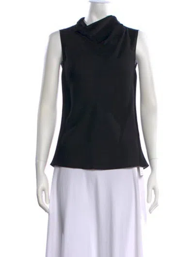 Pre-owned Veronica De Piante Silk Cowl Neck Top W/ Tags In Black