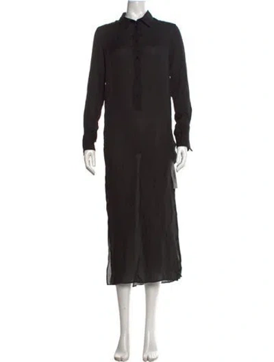 Pre-owned Veronica De Piante Silk Long Dress In Black