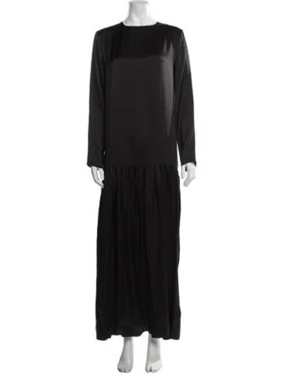 Pre-owned Veronica De Piante Silk Long Dress W/ Tags In Black