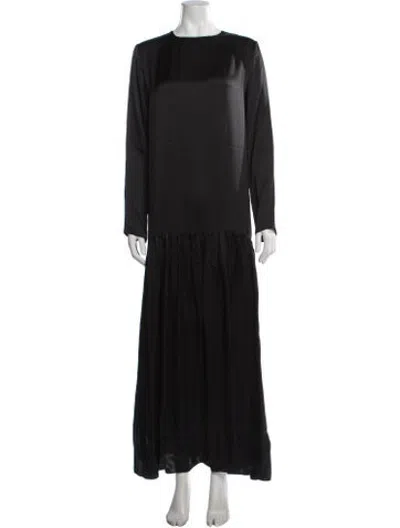 Pre-owned Veronica De Piante Silk Long Dress W/ Tags In Black