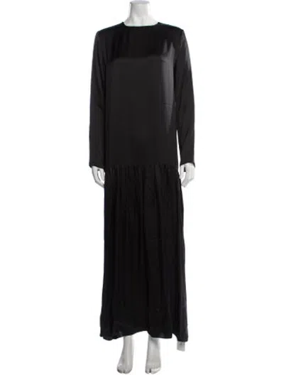 Pre-owned Veronica De Piante Silk Long Dress W/ Tags In Black
