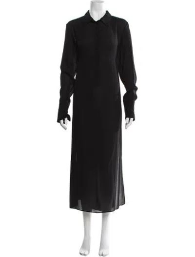 Pre-owned Veronica De Piante Silk Long Dress W/ Tags In Black