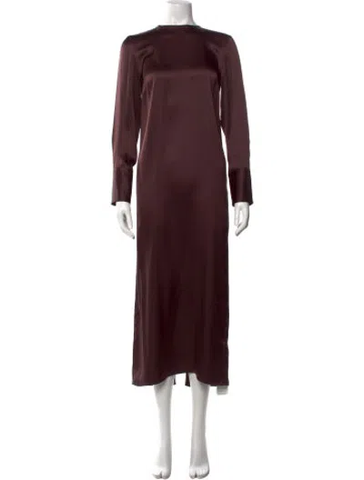 Pre-owned Veronica De Piante Silk Midi Length Dress In Burgundy