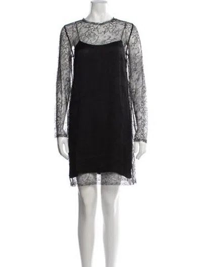 Pre-owned Veronica De Piante Silk Mini Dress W/ Tags In Black