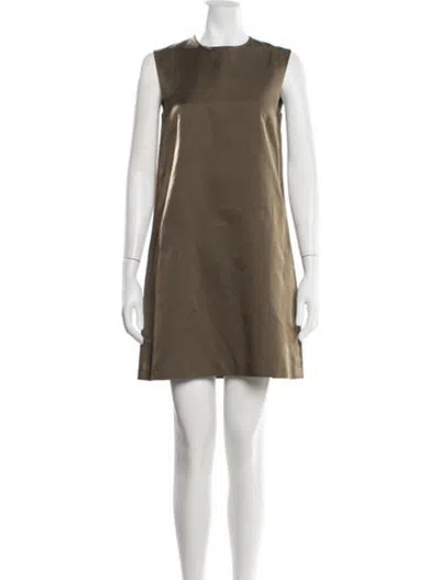 Pre-owned Veronica De Piante Silk Mini Dress W/ Tags In Green