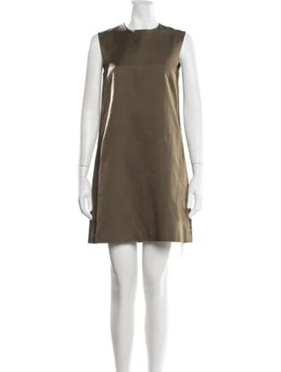 Pre-owned Veronica De Piante Silk Mini Dress W/ Tags In Green